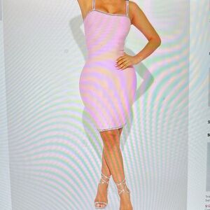 Shannon Embellished MiniDress -Pink